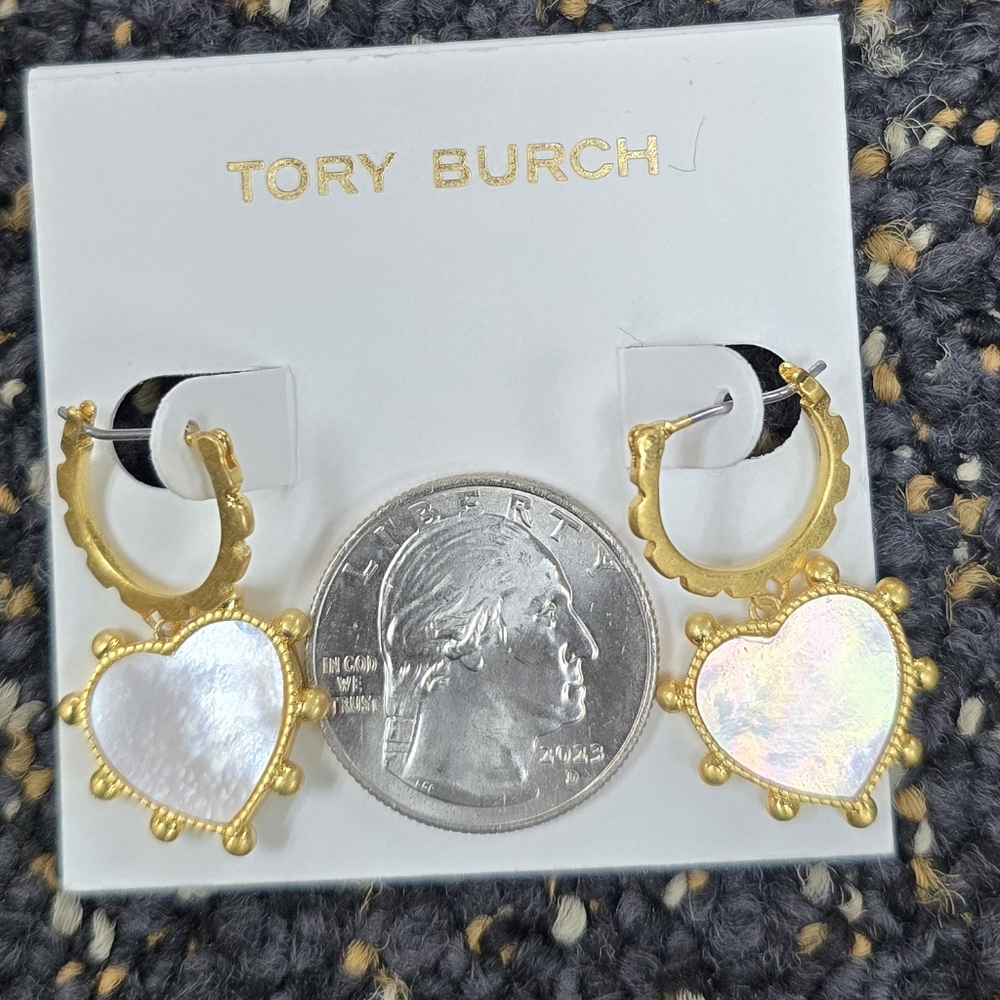 Tory Burch Heart Charm Earrings - Picture 5 of 6